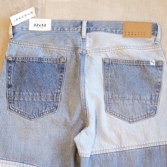 Pac Sun Patched Slim Taper Jean in Indigo Men's New with Tags - Picture 4 of 5